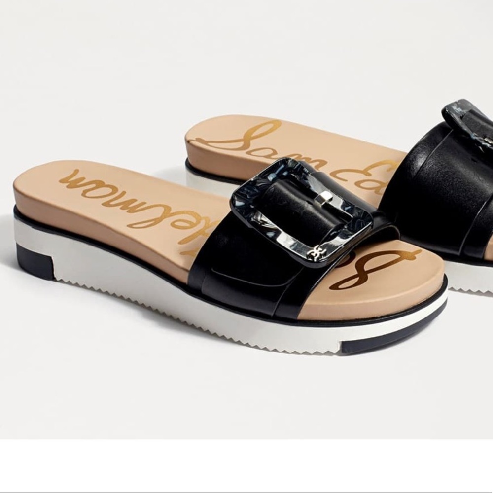 🎊HP🎊 Sam Edelman Ariane Leather Slide Sandal - Worn Twice. Size 7.5.
